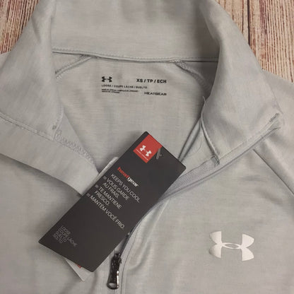 BNWT Under Armour Halo Grey 1/2 Zip Loose Heatgear Top Size XS