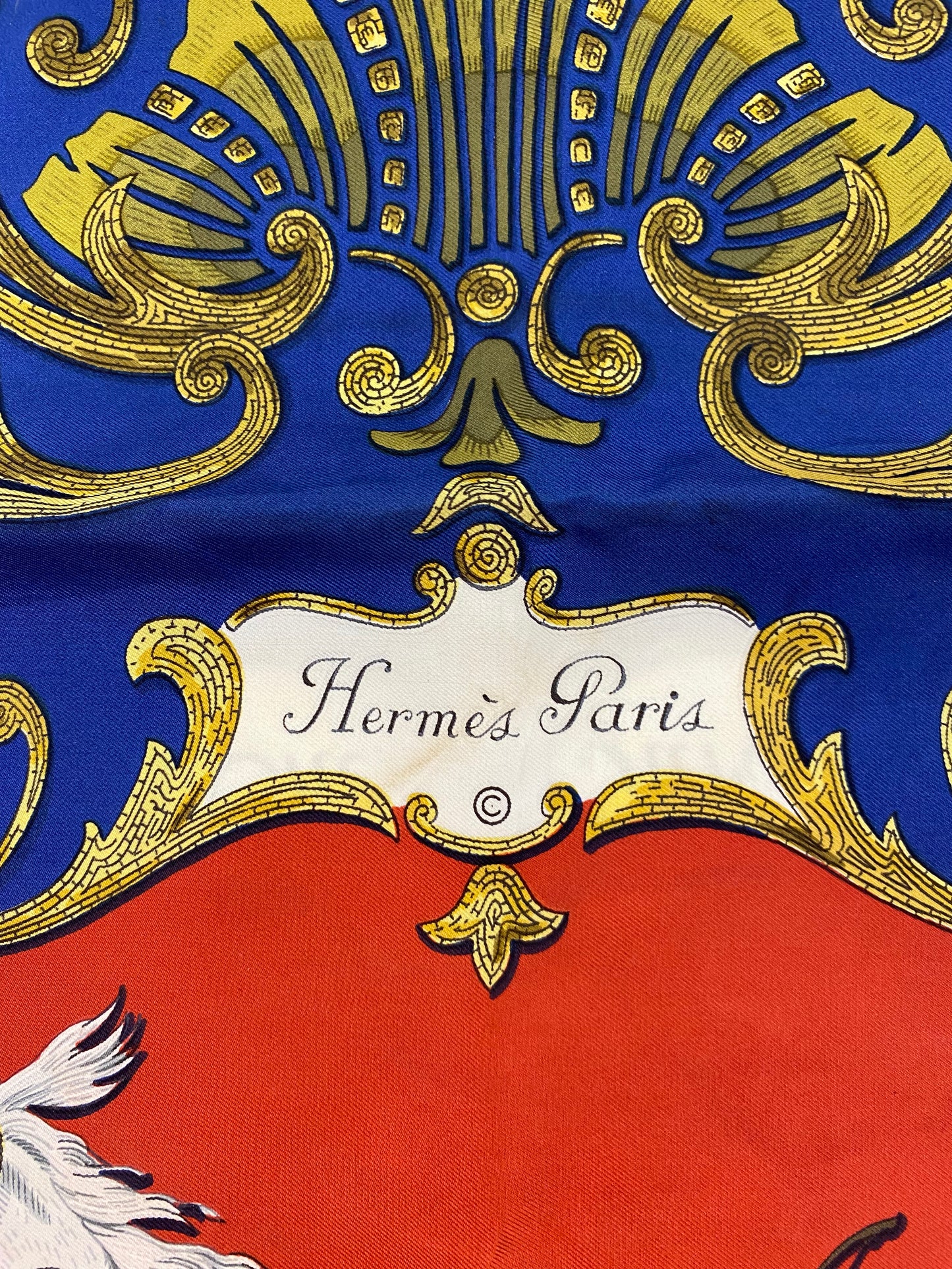 Vintage Hermes Paris Cheval Turc Vintage Scarf in Box