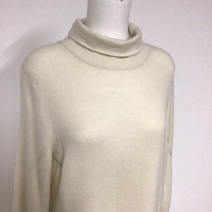 BNWT AllSaints Chalk White Wool & Cashmere Blend High Neck Roza Jumper Dress Size L