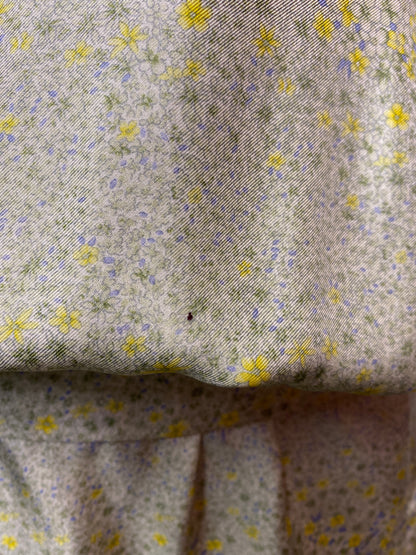 Adam Lippes Blue and Yellow Silk Floral Mini Dress XS