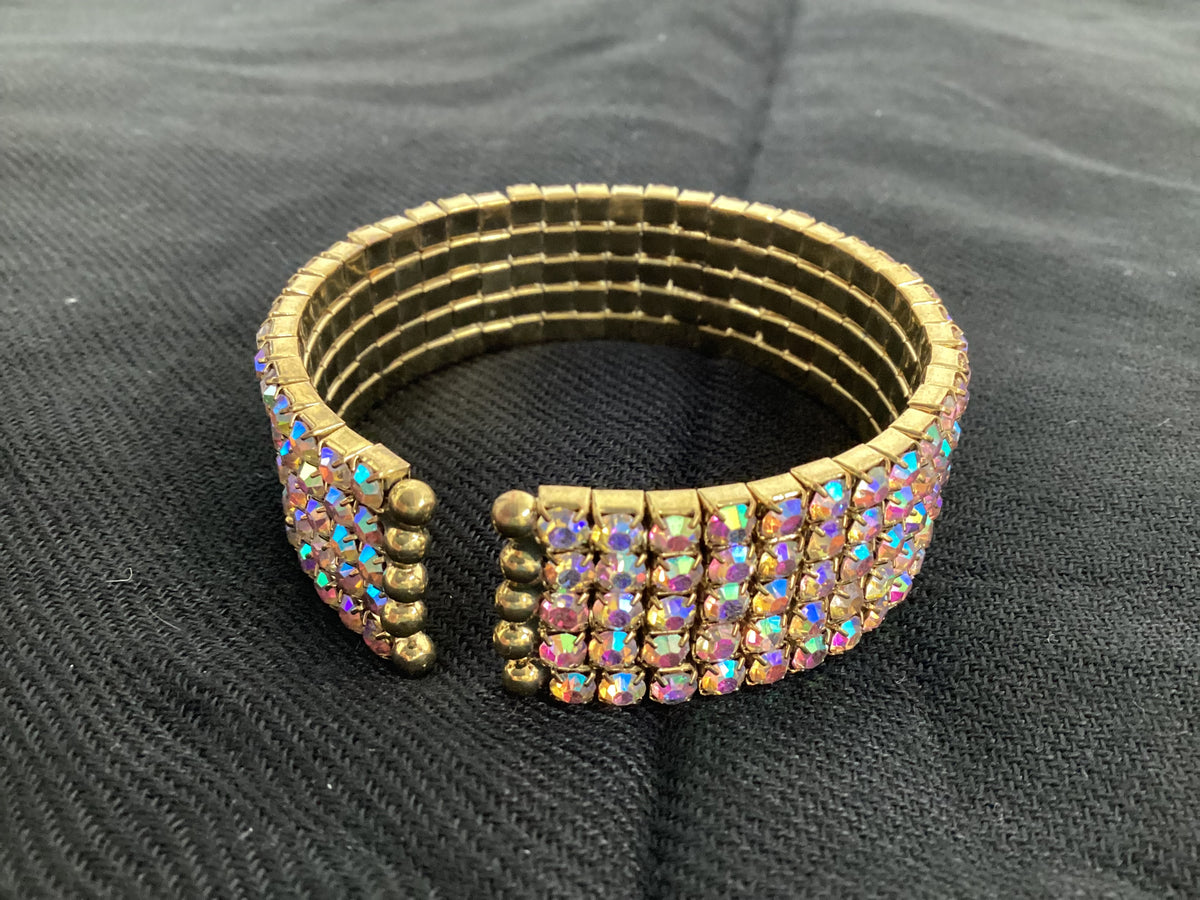 Vintage 5 Row Rhinestone Bangle