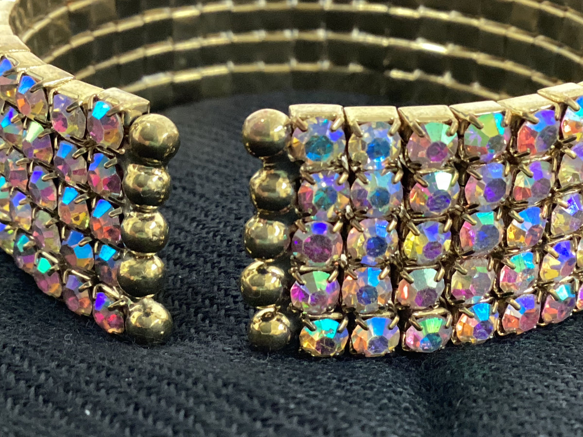 Vintage 5 Row Rhinestone Bangle