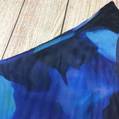 Peachy Den Blue Mesh One Shoulder Top Size XS (Ch 24)