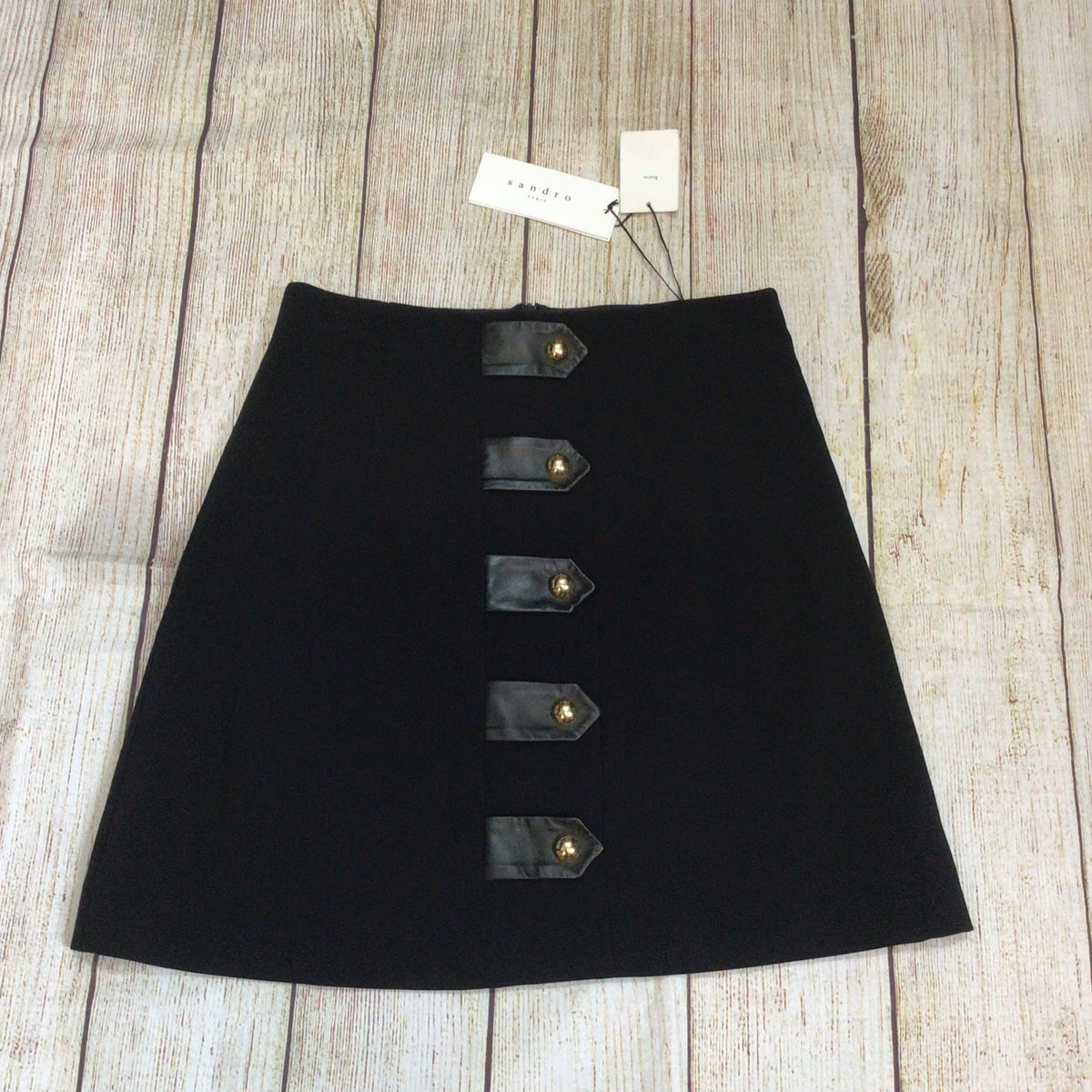 BNWT Sandro Black Jarah J3858H Mini Skirt Size 1 (on label) 8 UK
