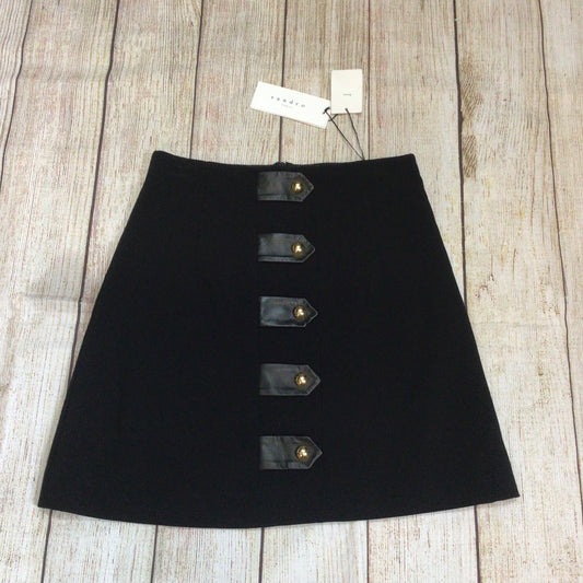 BNWT Sandro Black Jarah J3858H Mini Skirt Size 1 (on label) 8 UK