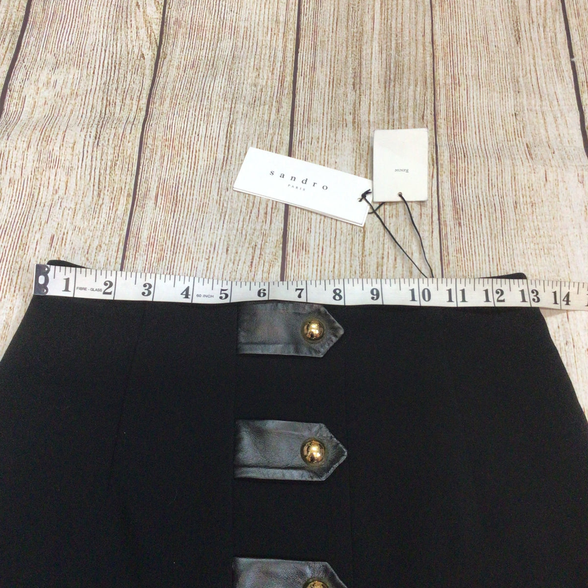 BNWT Sandro Black Jarah J3858H Mini Skirt Size 1 (on label) 8 UK