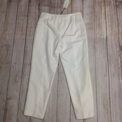 BNWT Karen Millen Ivory 100% Cotton Straight Leg Trousers Size 14