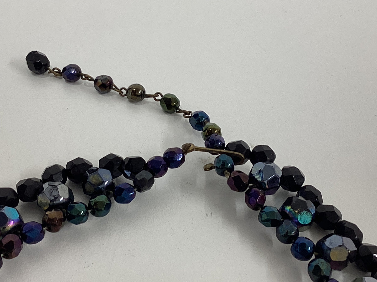 Vintage Carnival Glass Bead Necklace