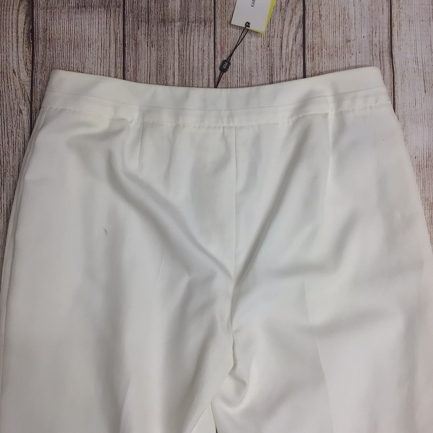 BNWT Karen Millen Ivory 100% Cotton Straight Leg Trousers Size 14