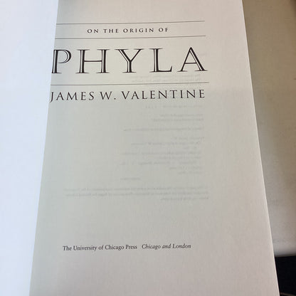 On The Origin of Phyla James W Valentine