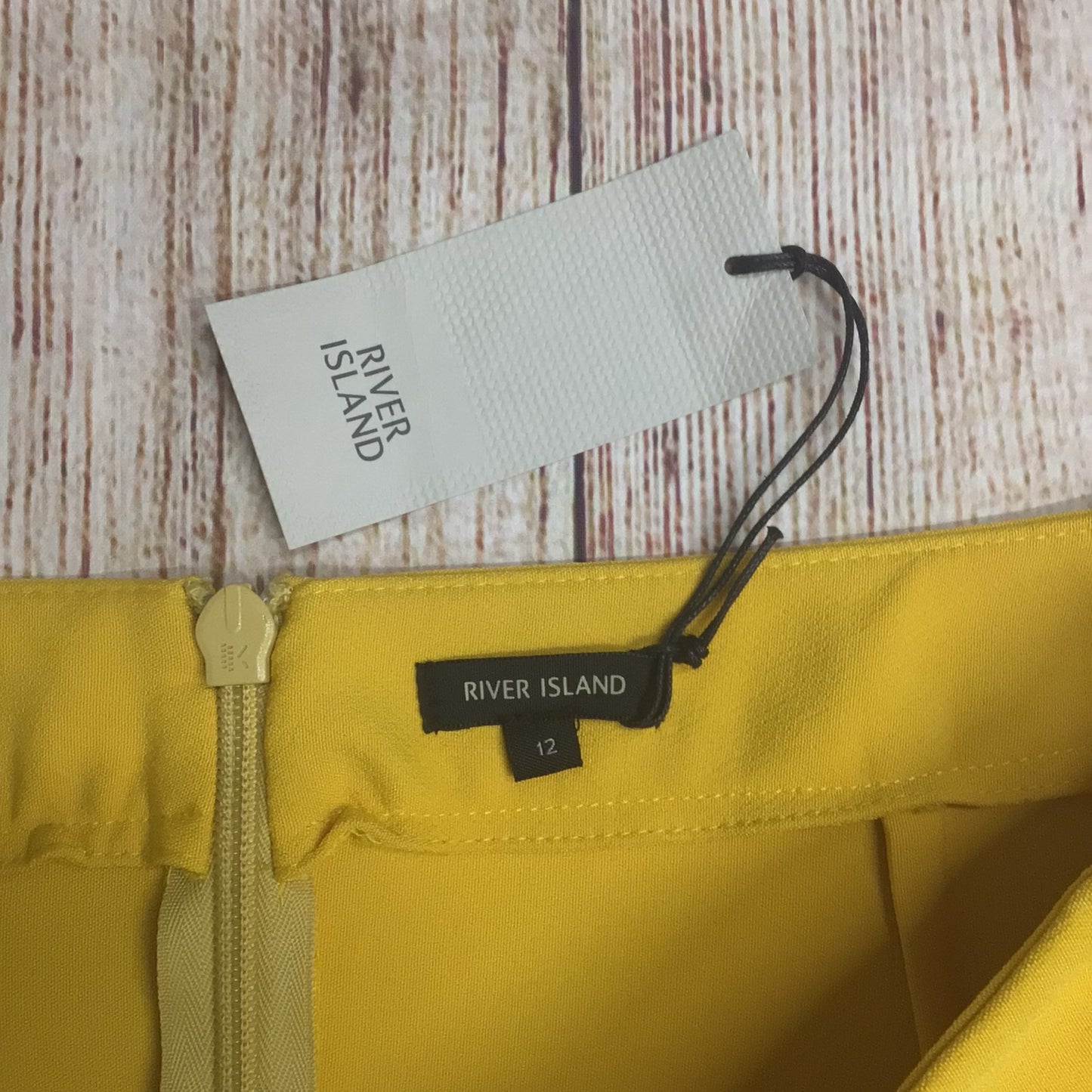 BNWT River Island Dark Yellow Midi Skirt Size 12