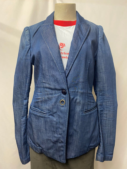 We Are Replay Vintage Blue Denim Blazer Style Jacket 10