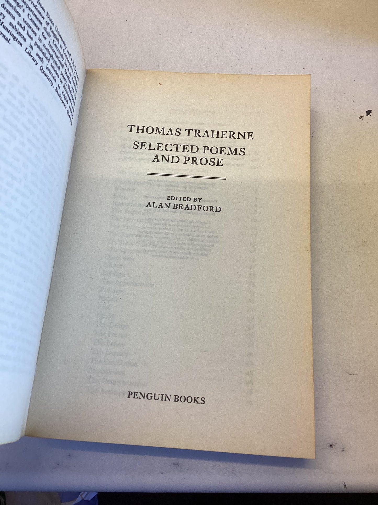 Selected Poems and Prose Thomas Traherne Penguin Classics