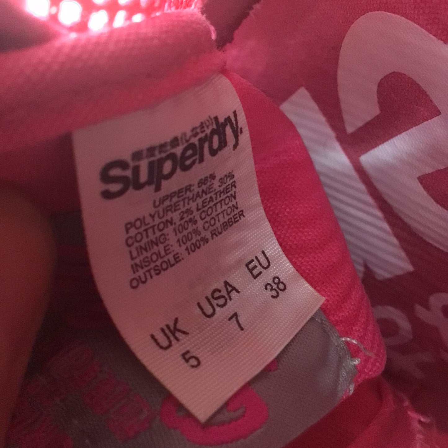 Superdry Low Pro Mesh Derby Pink Trainers Shoes Size 5 UK