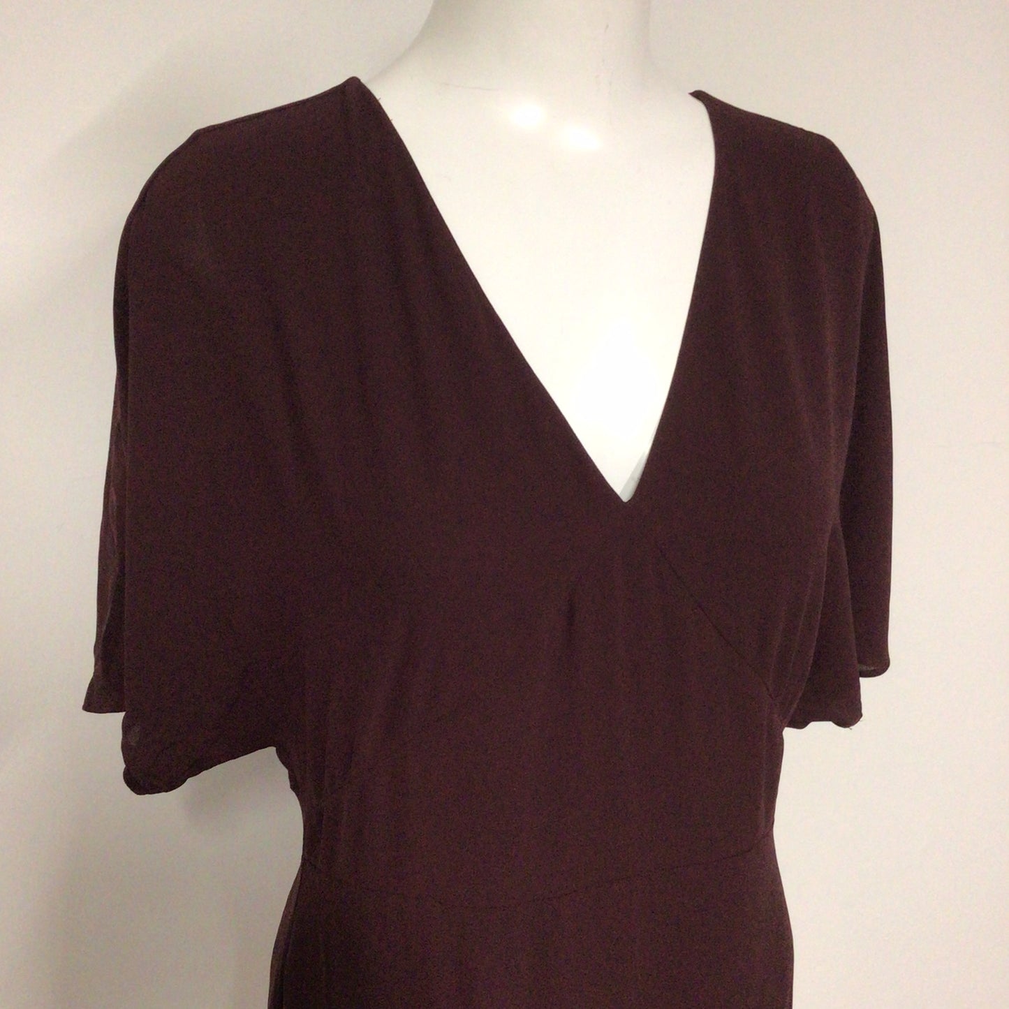 BNWT AllSaints Bordeaux Red Marley Tiered Mini Dress Size 10