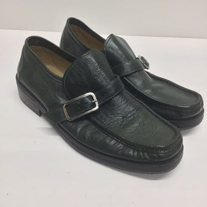 Burns Jade Green Loafers Shoes w/Buckle Size 8 UK (42 on shoe)