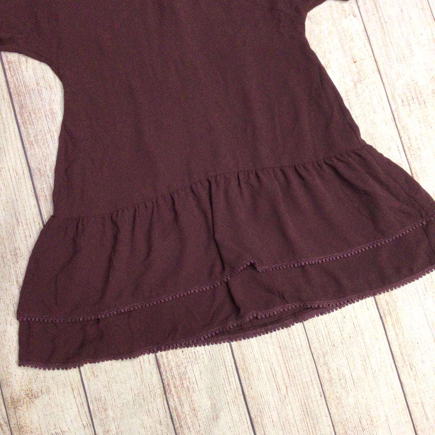 BNWT AllSaints Bordeaux Red Marley Tiered Mini Dress Size 10