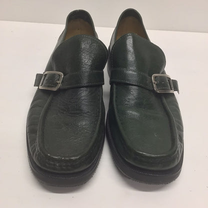 Burns Jade Green Loafers Shoes w/Buckle Size 8 UK (42 on shoe)