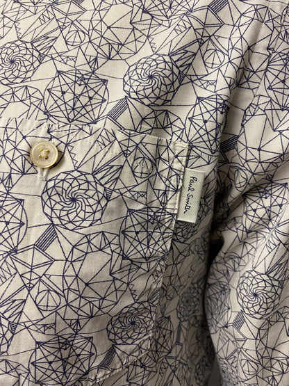 Paul Smith White Geometric Cotton Shirt Small