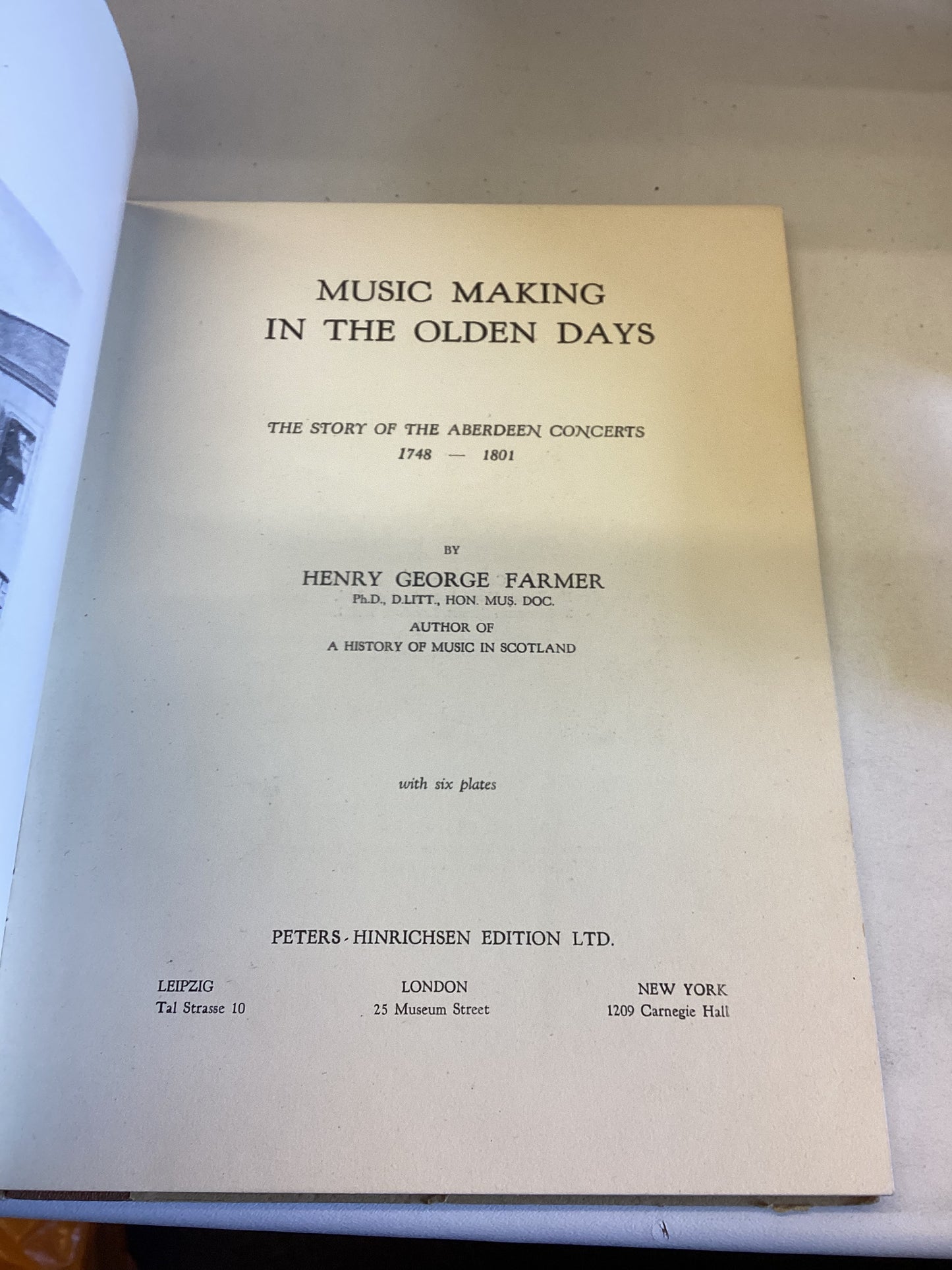 Music Making in The Olden Days the Story of The Aberdeen Concerts 1748 - 1801