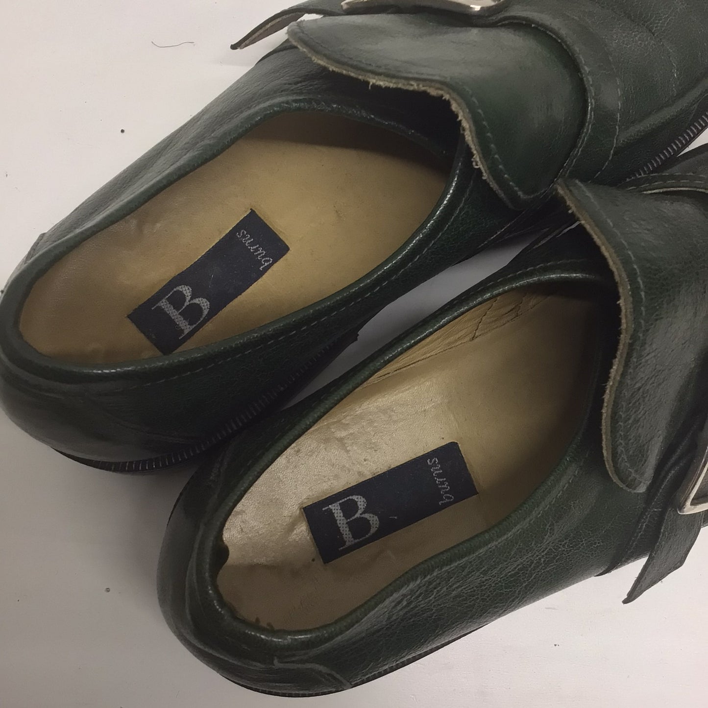 Burns Jade Green Loafers Shoes w/Buckle Size 8 UK (42 on shoe)