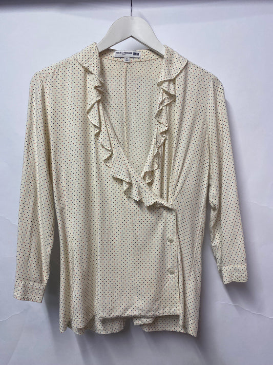 Uniqlo and Ines De La Fressange Cream Polka Dot Top Medium