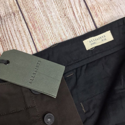 BNWT AllSaints Umber Brown Stove Lumen Chino Trousers Size 32 (on label)