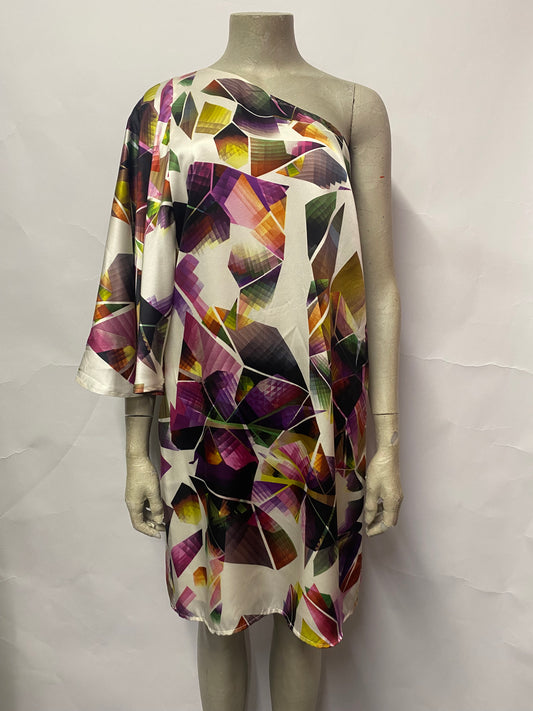 Pied A Terre Multicoloured Geometric Print Silk Dress 10