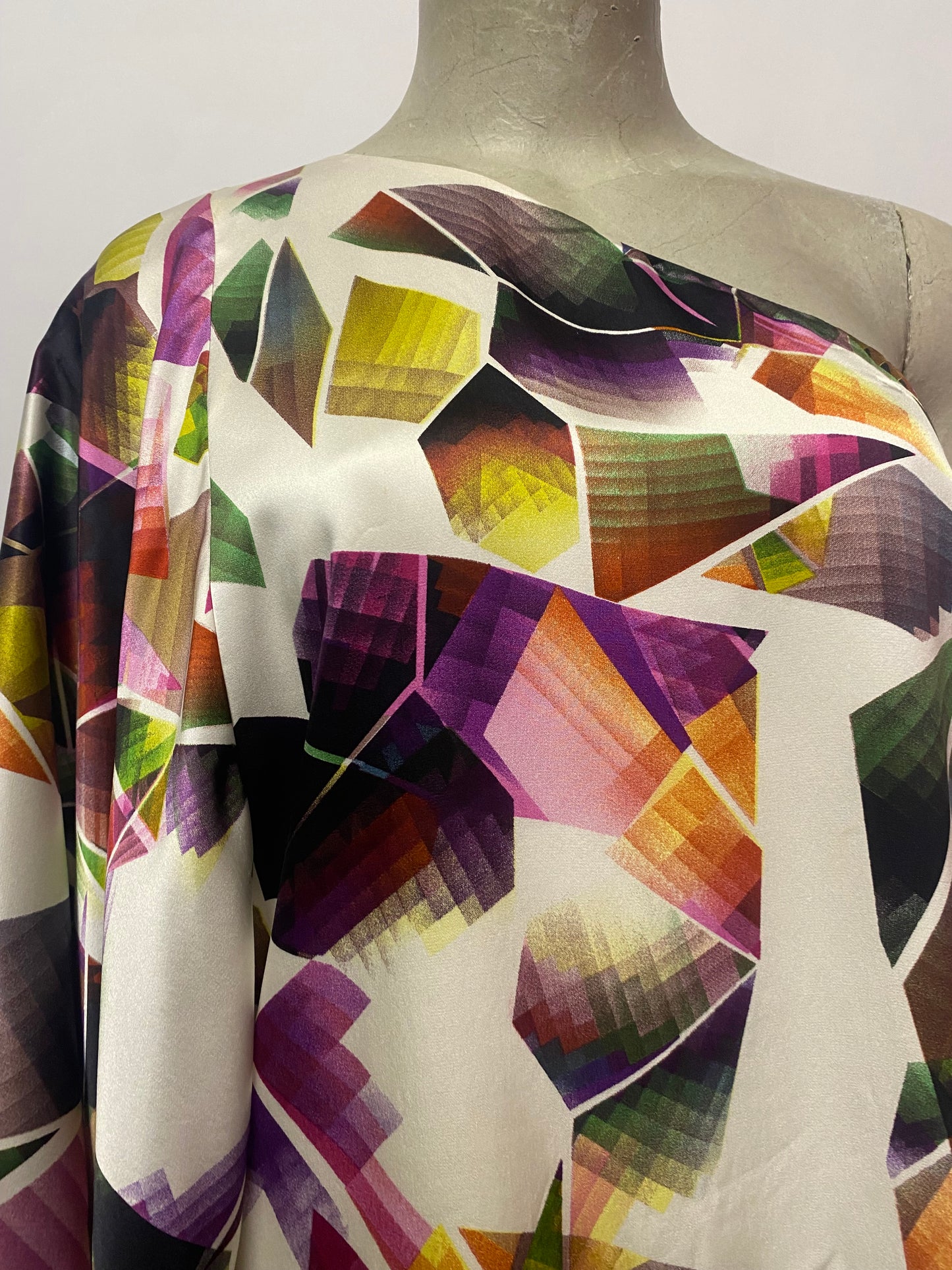 Pied A Terre Multicoloured Geometric Print Silk Dress 10