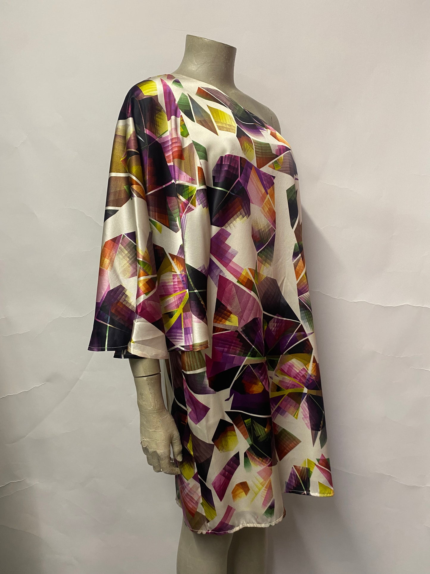 Pied A Terre Multicoloured Geometric Print Silk Dress 10