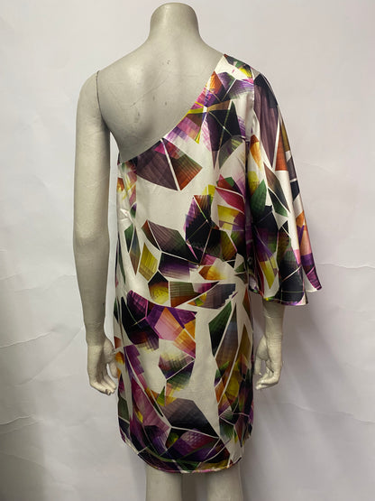 Pied A Terre Multicoloured Geometric Print Silk Dress 10