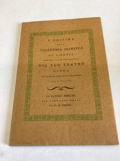 L'Origine Accademia Olimpica Di Vicenza Del Suo Teatro Opera