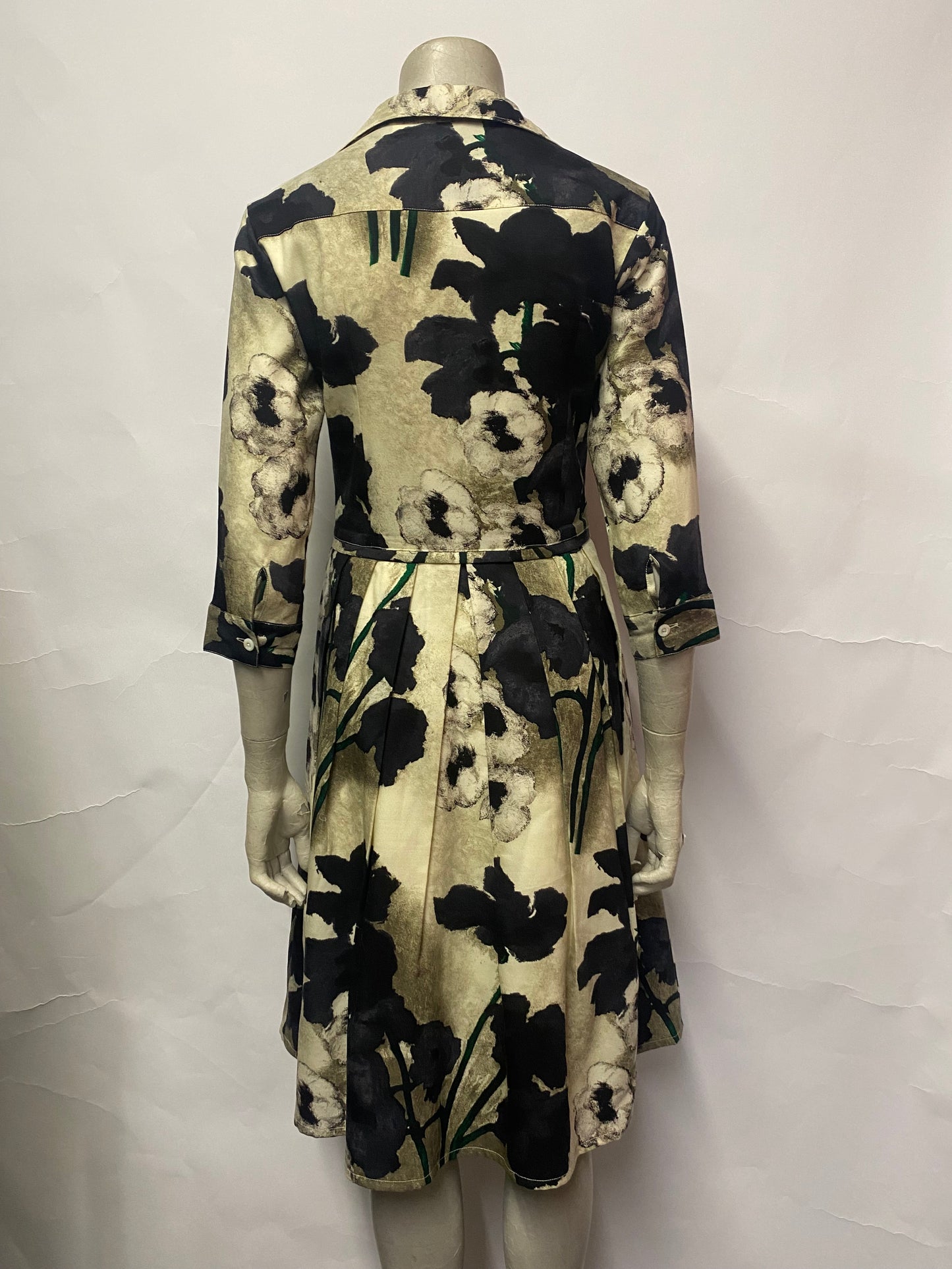 Samantha Sung Cream Floral Print Wool Dress 4