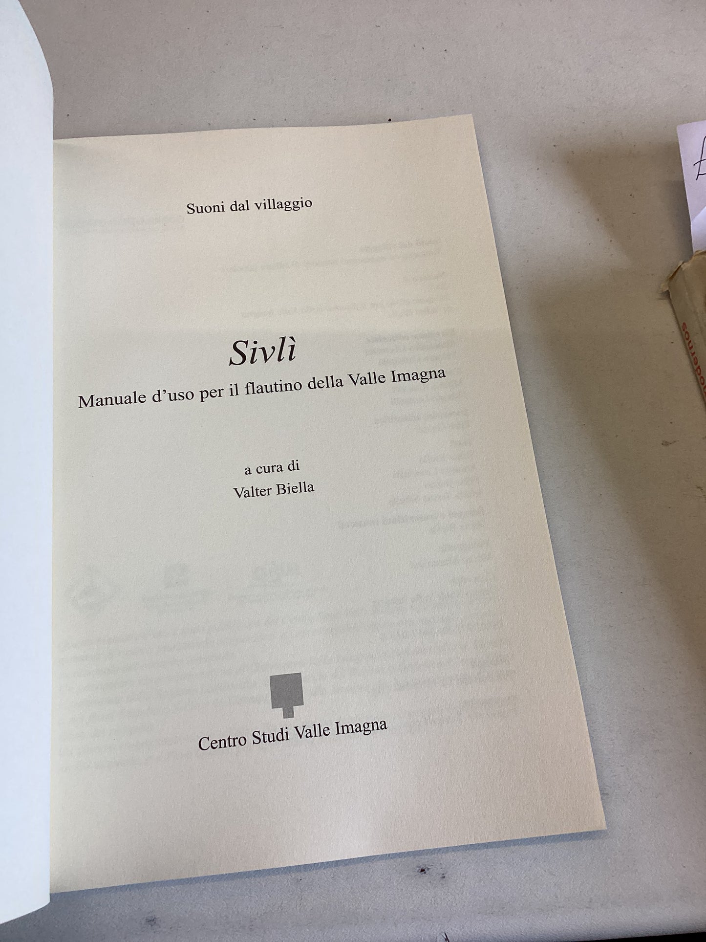 Sivli Mannuale Per Il Flautino Della Valle Imagna