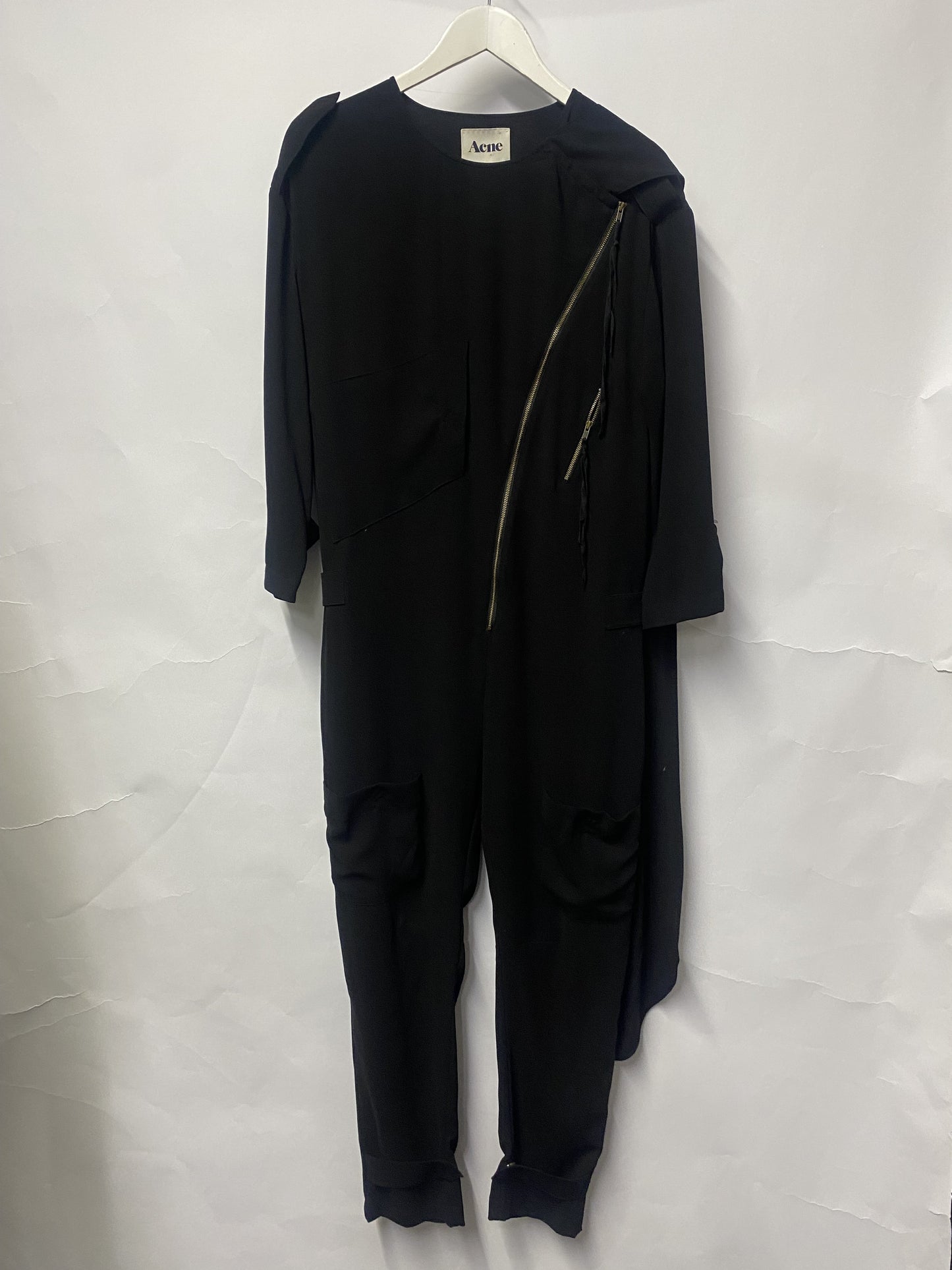 Acne Black Multi Zip Jumpsuit 38