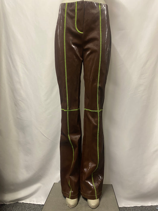 I.AM.GIA Brown Faux Leather Patent Callisto Pant Trousers Medium BNWT