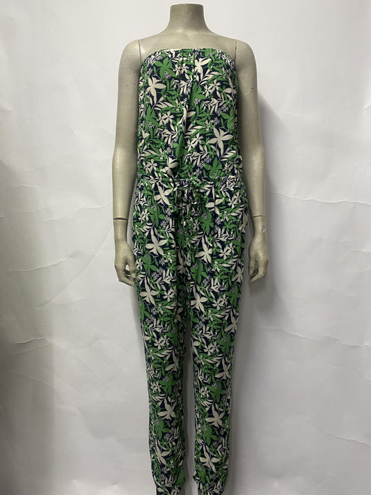 Velvet by Graham & Spencer Green Floral Print Bandeau Jumpsuit Small