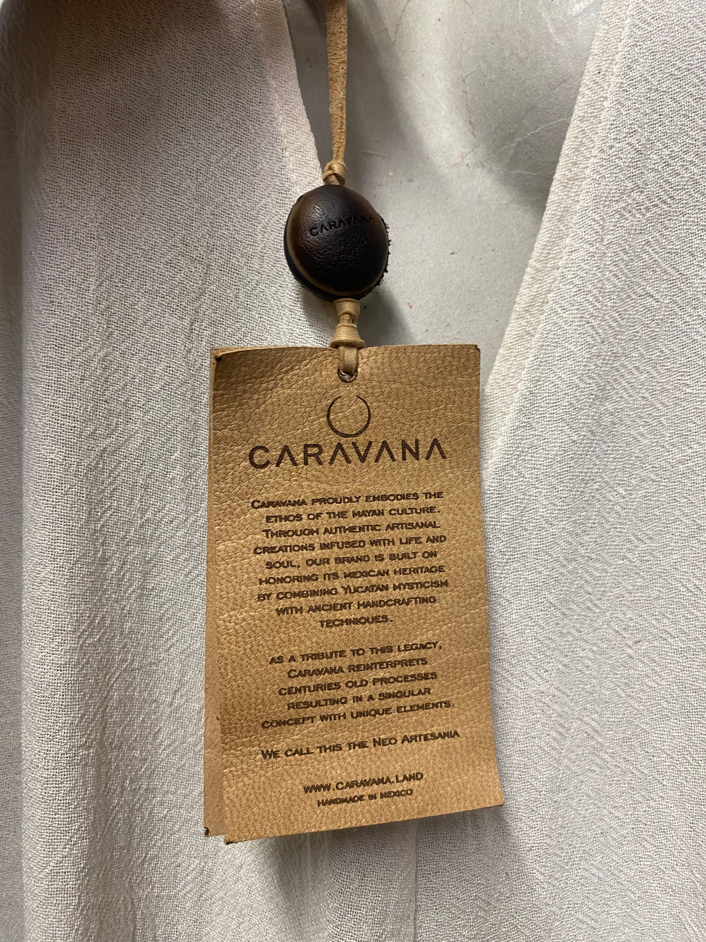 Caravana Cream Cotton and Leather Jumpsuit M