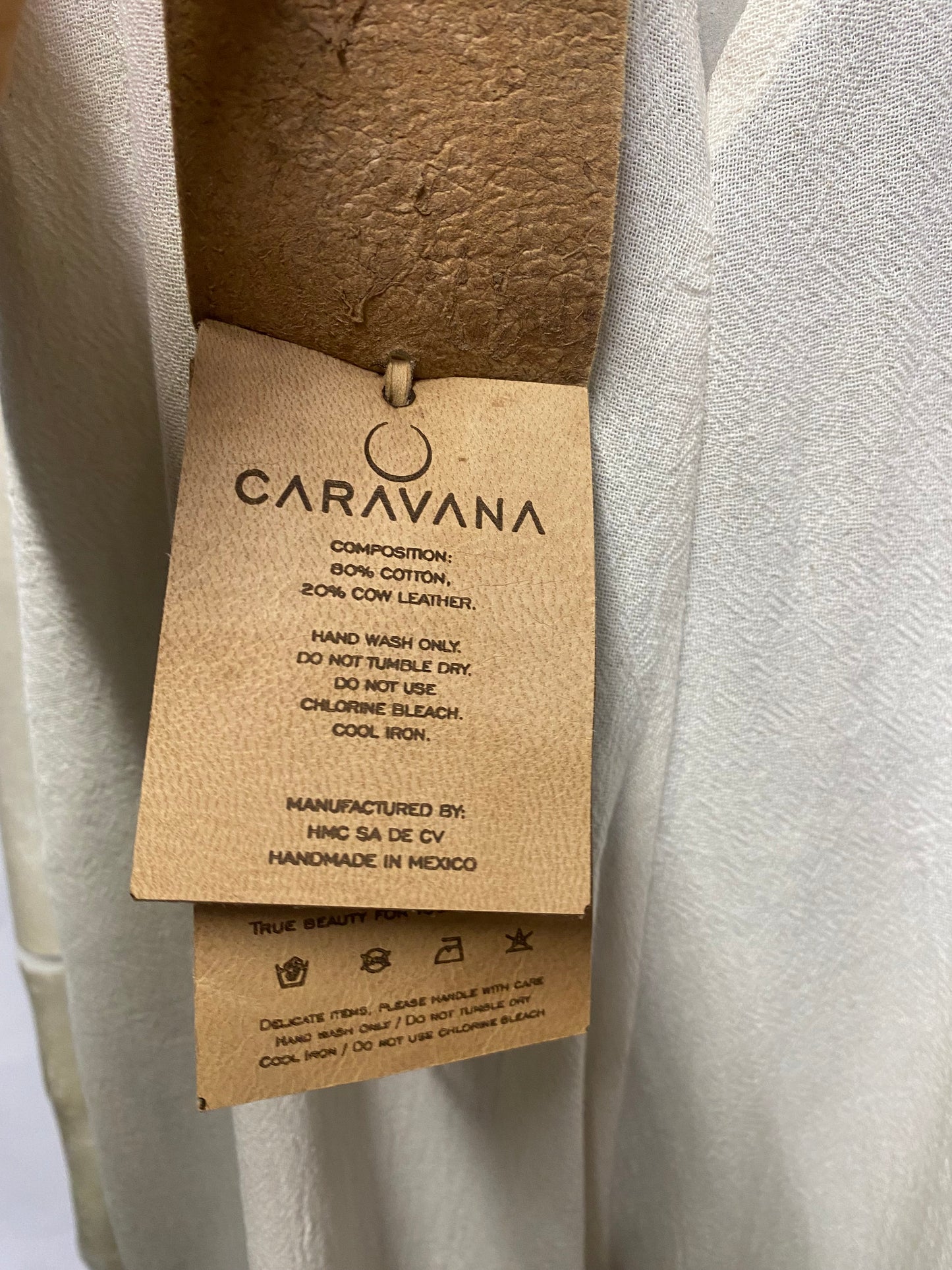 Caravana Cream Cotton and Leather Jumpsuit M