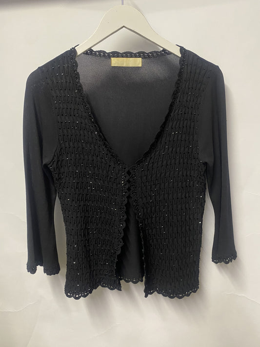 Ronit Zilkha Y2K Black Knitted Beaded Cardigan Medium