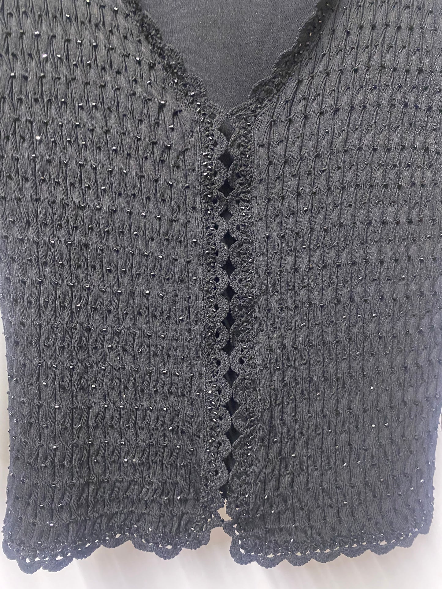 Ronit Zilkha Y2K Black Knitted Beaded Cardigan Medium