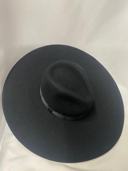 Lack of Colour Black Wool Wide Brim Fedora Hat Medium BNWT