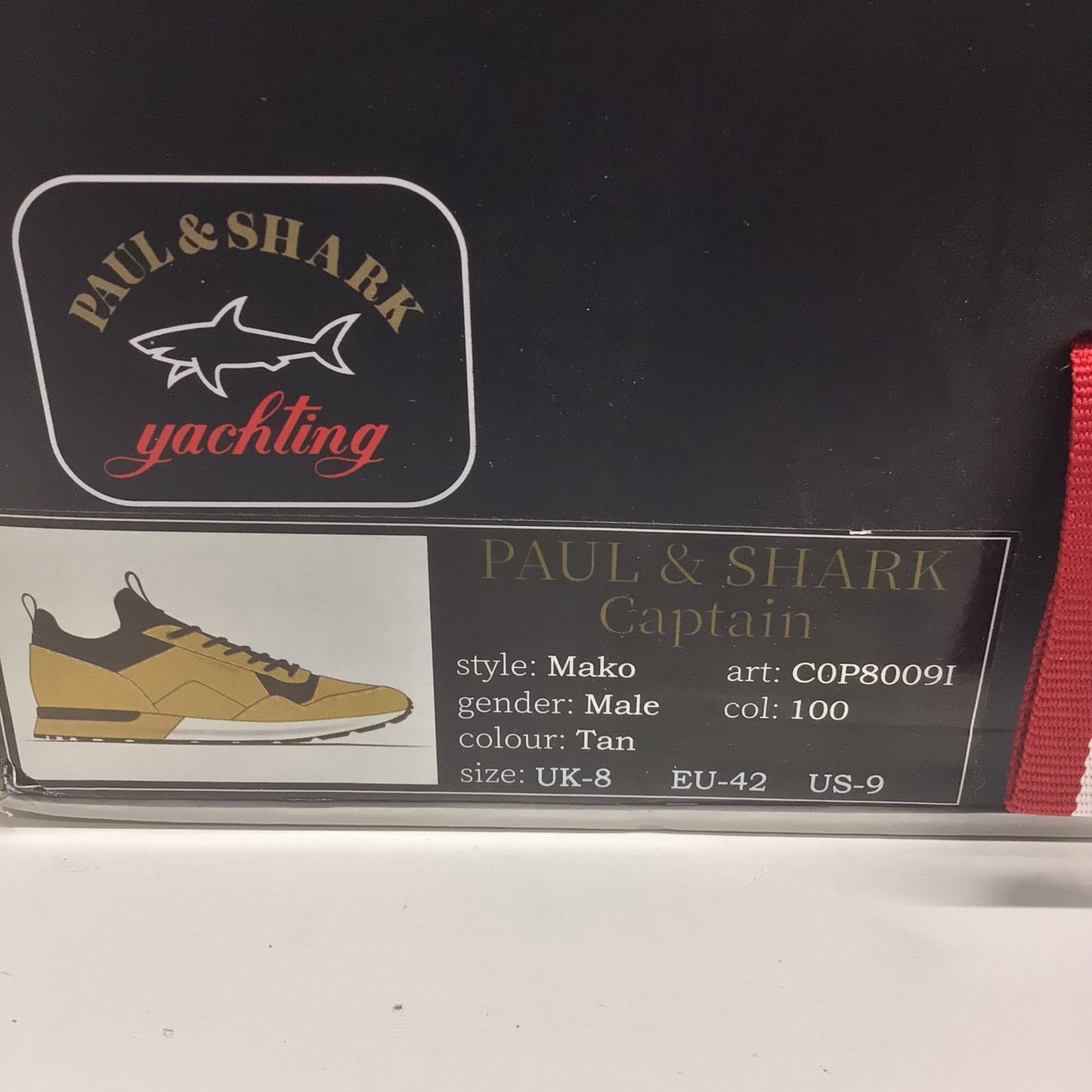 BNIB Paul & Shark Captain Tan Brown Mako Trainers Size 8 UK