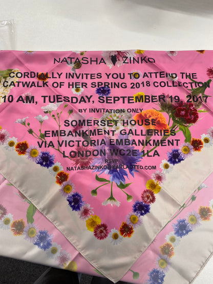 Natasha Zinko Pink Floral SS18 Invite Scarf in Box