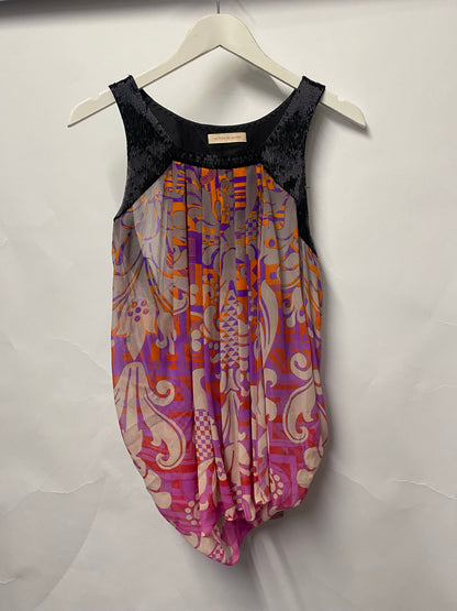 Matthew Williamson Grey and Multicolour Racer Back Silk Top 12