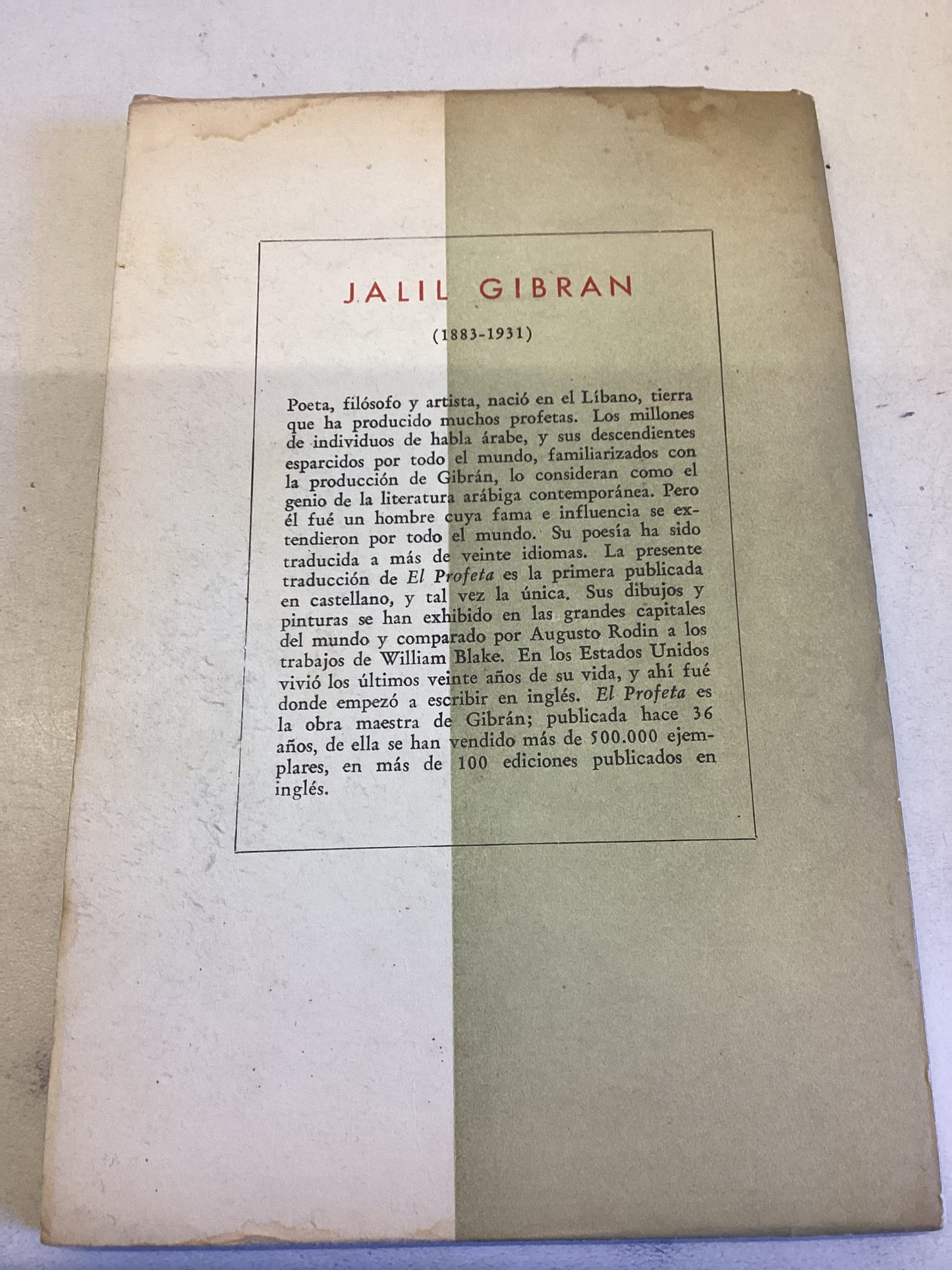 El Profeta Jalil Gibran Spanish From Agrentina