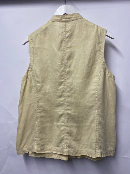 Laura Ashley Vintage Cream Linen Waistcoat 14