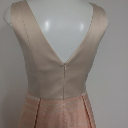 BNWT Oasis Light Blush Pink Dress w/Striped Skirt Size 10