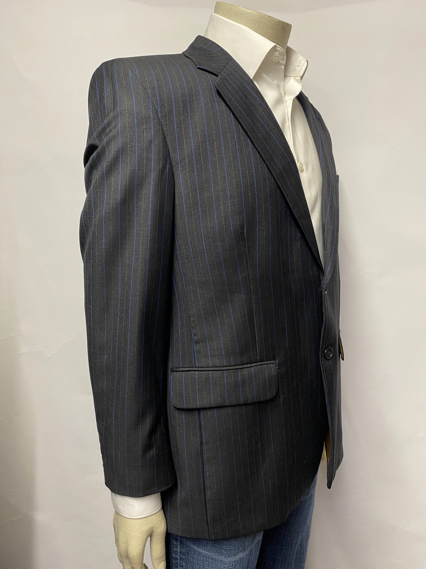 Susannah Hall Bespoke Navy Pinstripe Blazer