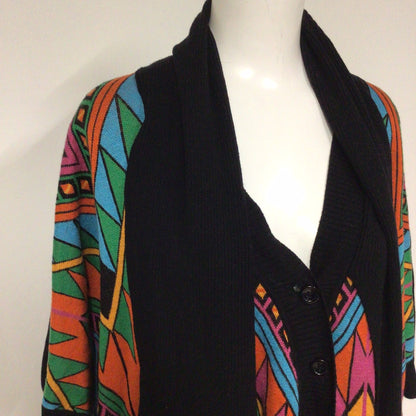 Henrik Vibskov Black & Multicoloured Wool & Silk Drape Cardigan Size L